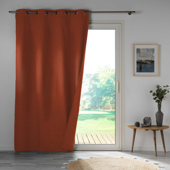 Rideau 100% occultant en microfibre - Terracotta