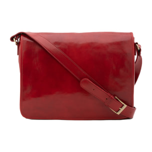 Borsa a tracolla  da uomo In Vera pelle Made in Italy 28x35x9 cm