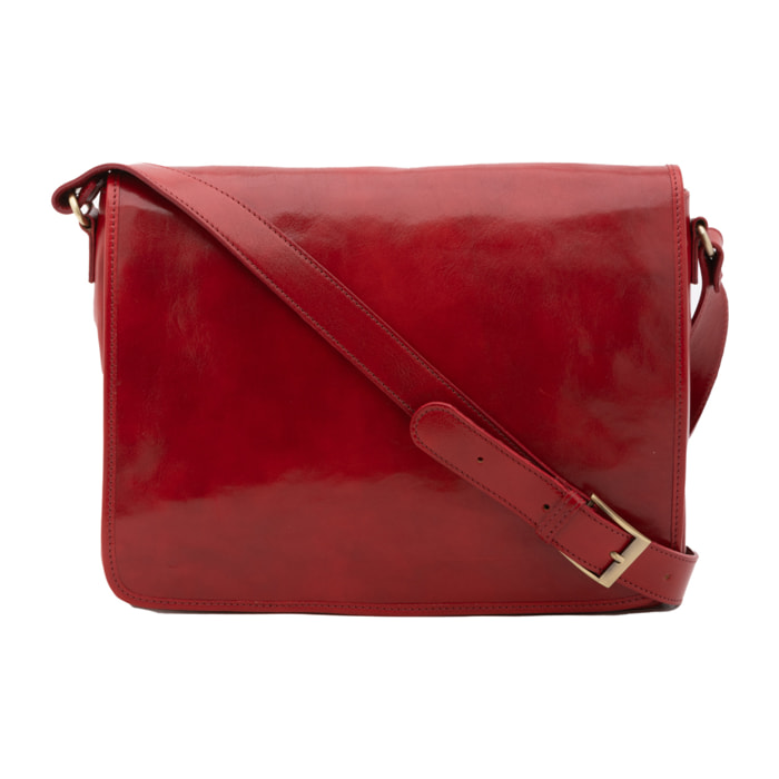 Borsa a tracolla  da uomo In Vera pelle Made in Italy 28x35x9 cm