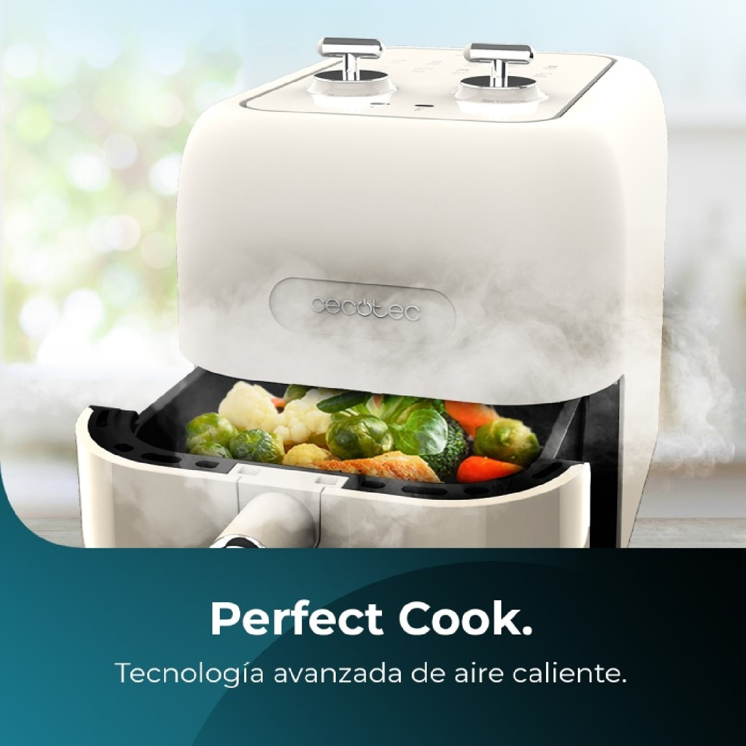 Cecotec Friteuse à Air sans Huile de 5 L Cecofry Antique 5000. Air Fryer. 1500 W