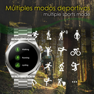 DAM Smartwatch Z83 Max triple pulsera. Pantalla AMOLED, split screen, llamadas BT. Temperatura, tensión, etc. Modos deportivos. 4,4x1,27x5,5 Cm. Color: Negro