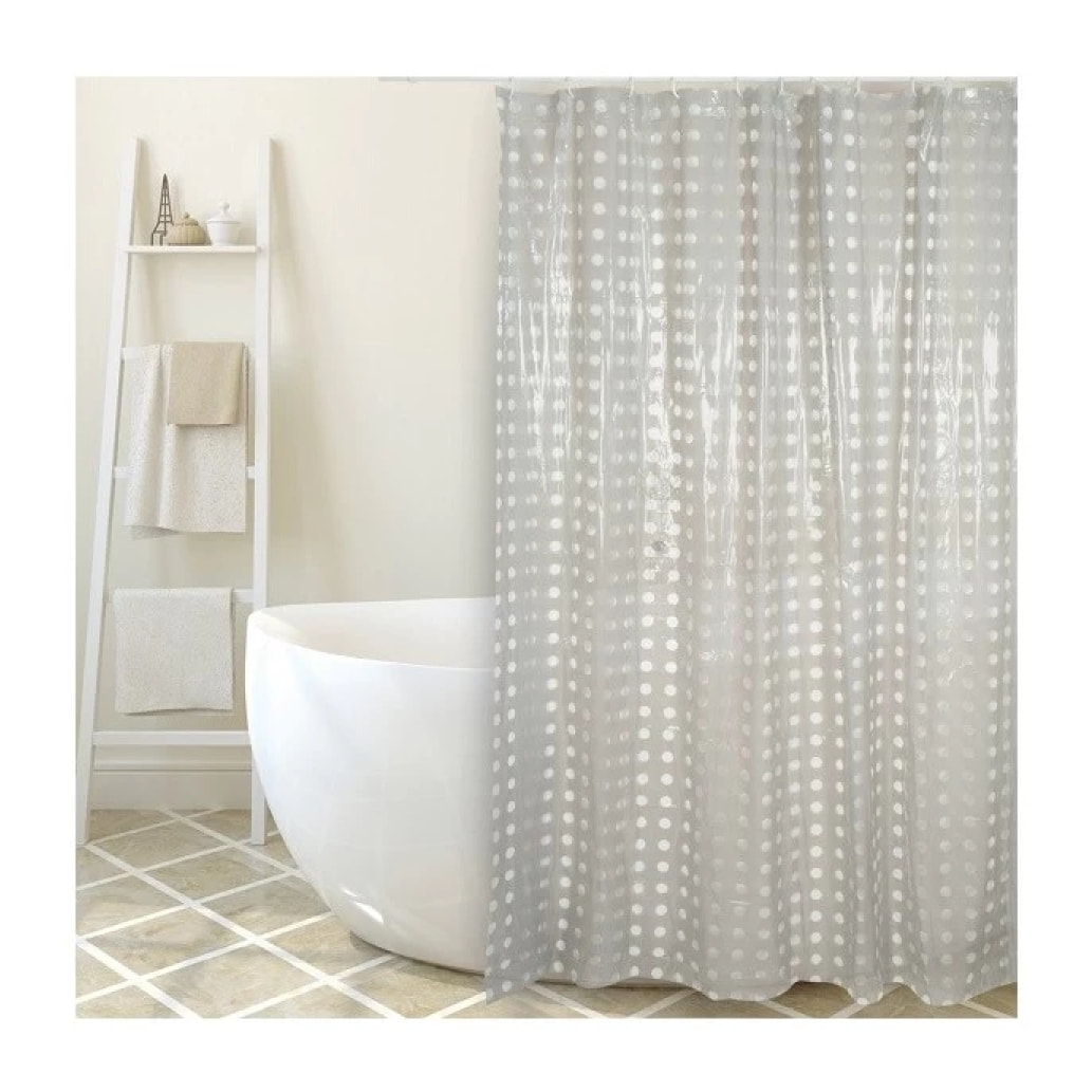 Rideau de douche PVC 180x200cm Taupe - Anneaux inclus MSV