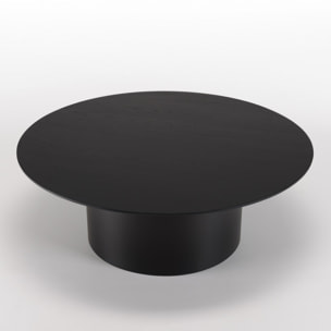 DALY - Table basse ronde noire 90x90cm piètement métal