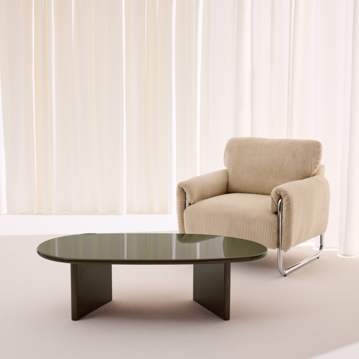 Table basse ovale finition glossy RUMI