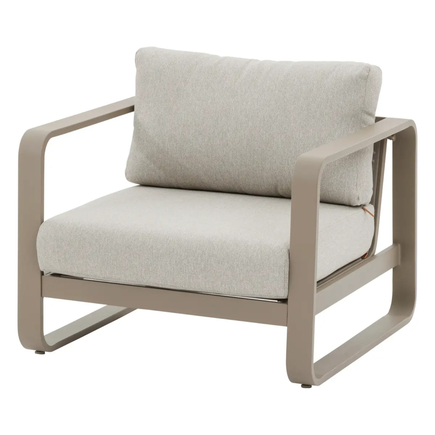 Fauteuil de salon de jardin "Domilly" café aluminium et oléfine