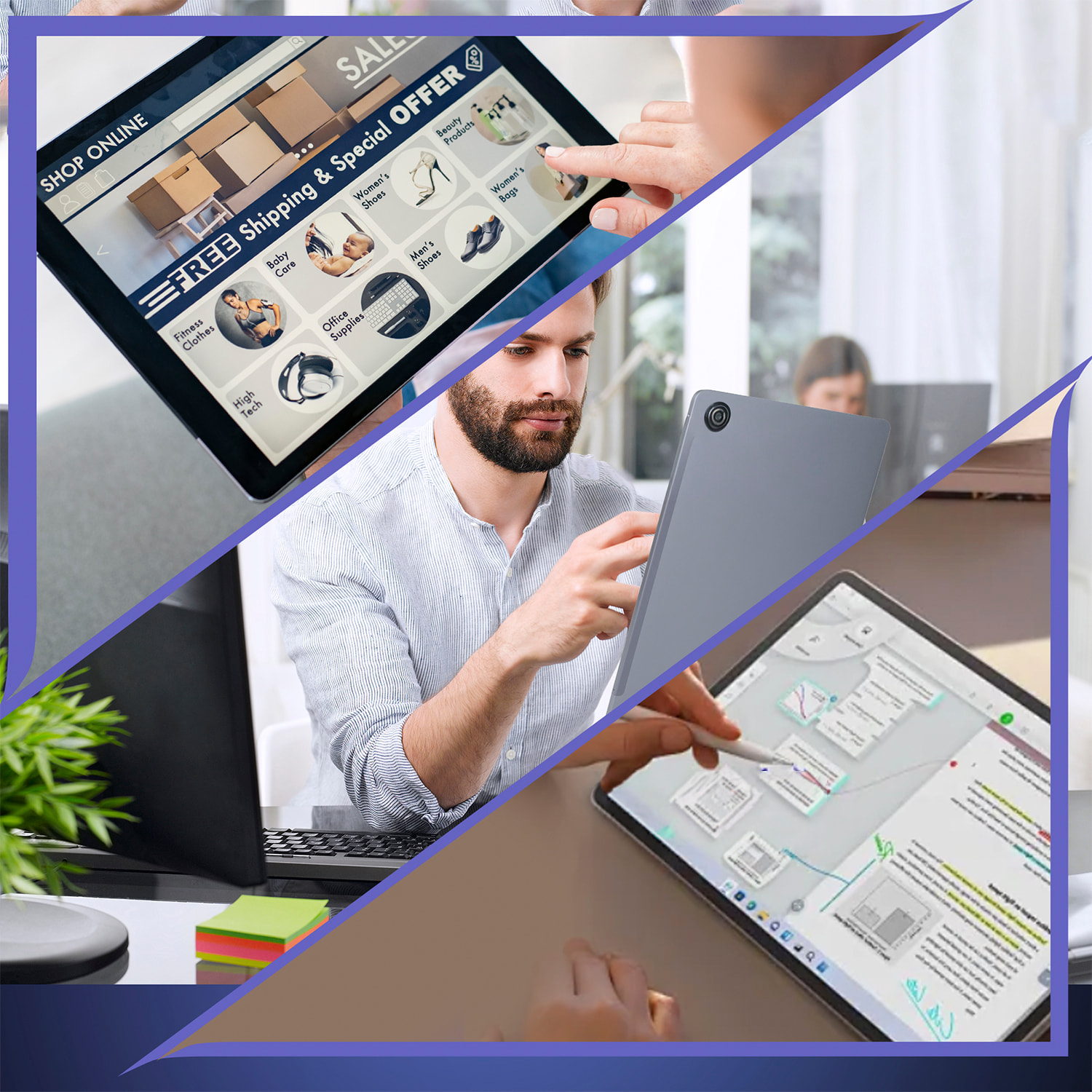 Tablet T30 PLUS 2.4G+5G WiFi 6. SO Android 14. Pantalla 10,95” 1280x800px. 6GB RAM + 6GB Virtual + 128GB. Doble cámara 5 + 13mpx.