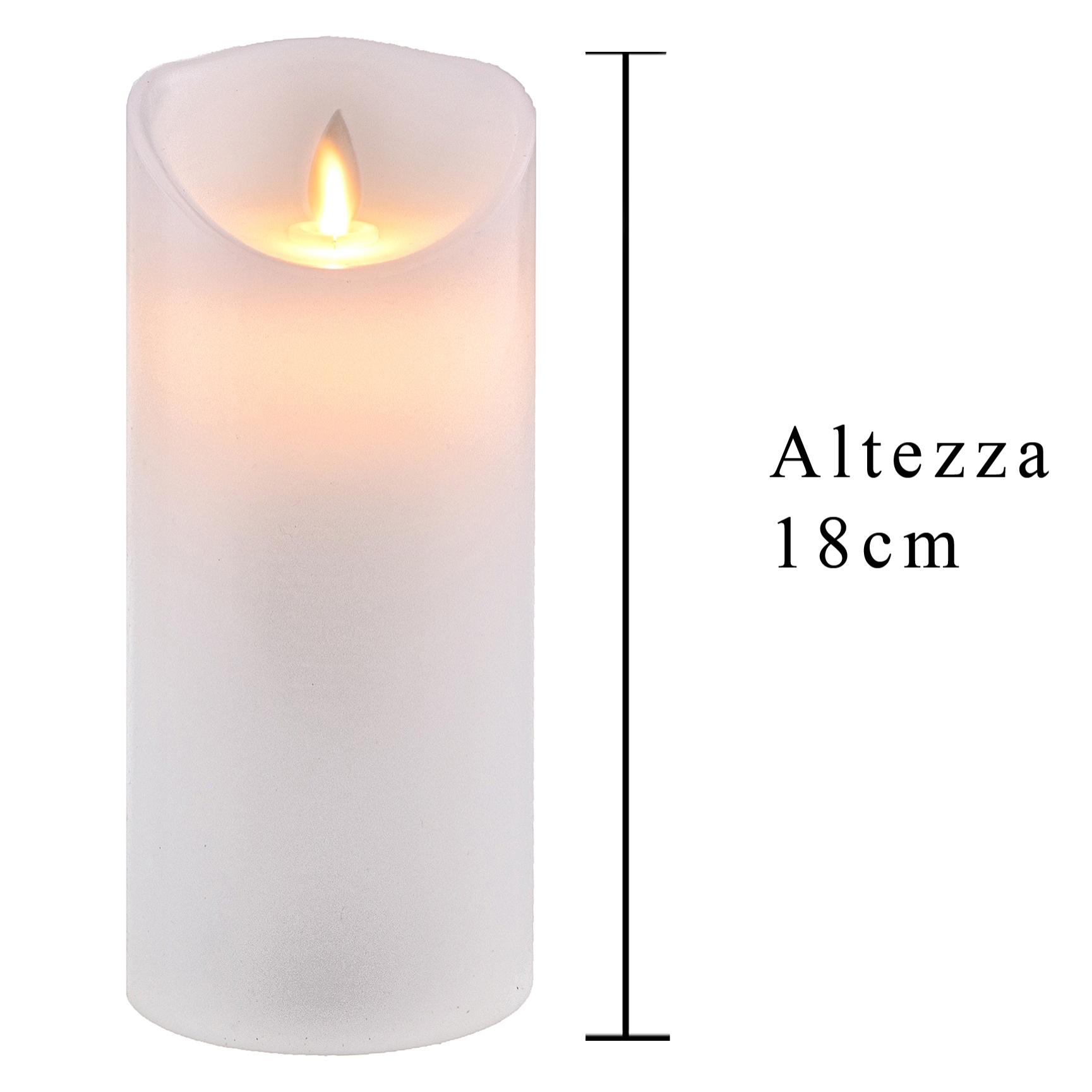 Candela Cera Con Telecomando A Fiamma Mobile. Altezza 18 Cm - Pezzi 3 - 8X18X8cm - Colore: Bianco - Bianchi Dino - Candele