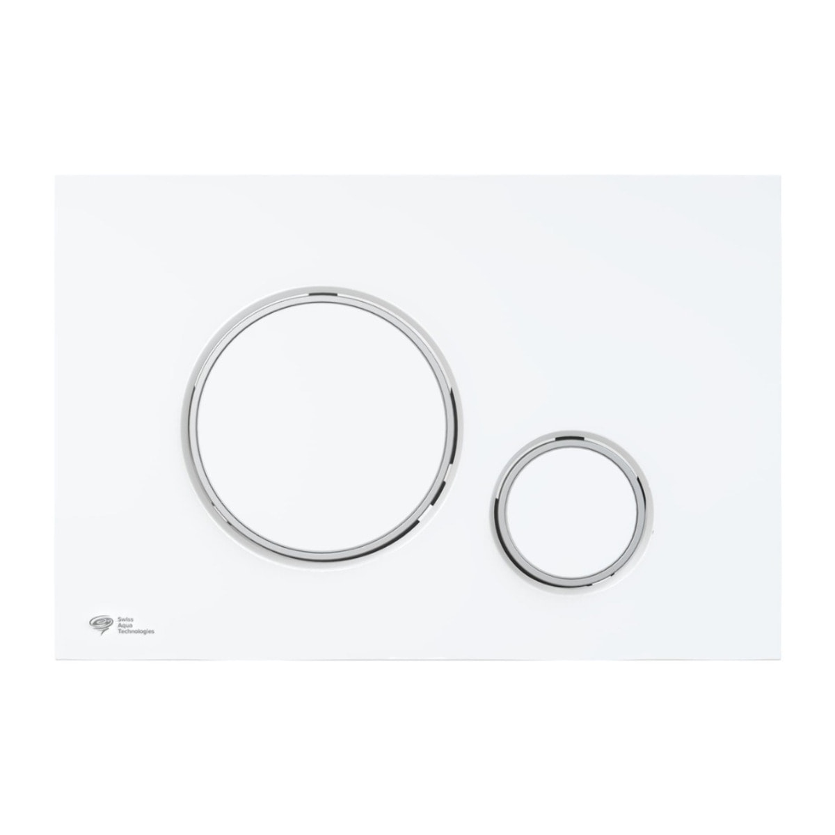 Plaque de commande double touche en plastique, blanc mat/chrome brillant (SATAT76)
