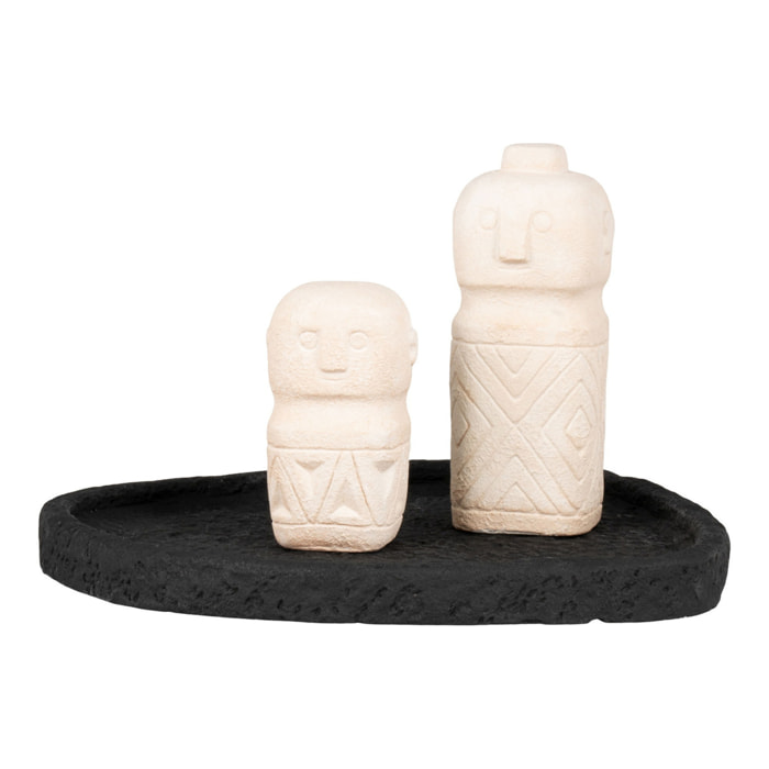 Vassoio decorativo in cemento nero 26,5x26x2 cm
