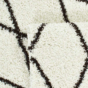 Asma - Tapis shaggy berbère, crème et café
