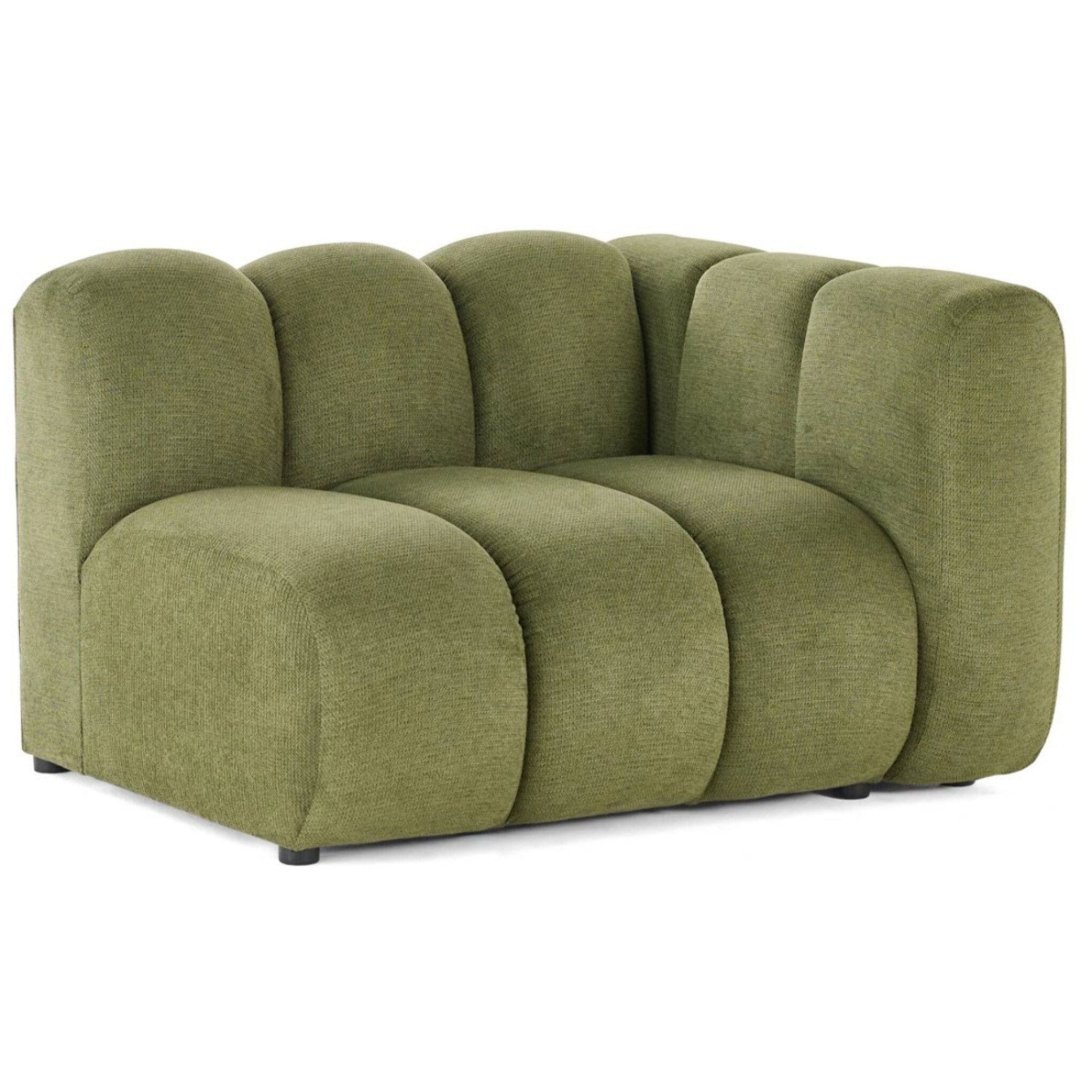 Debbie - module d'assise droit en tissu texturé - Vert