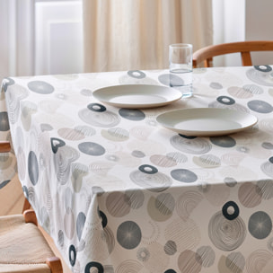 Nappe imprimée anti-tâches CALEB GRIS