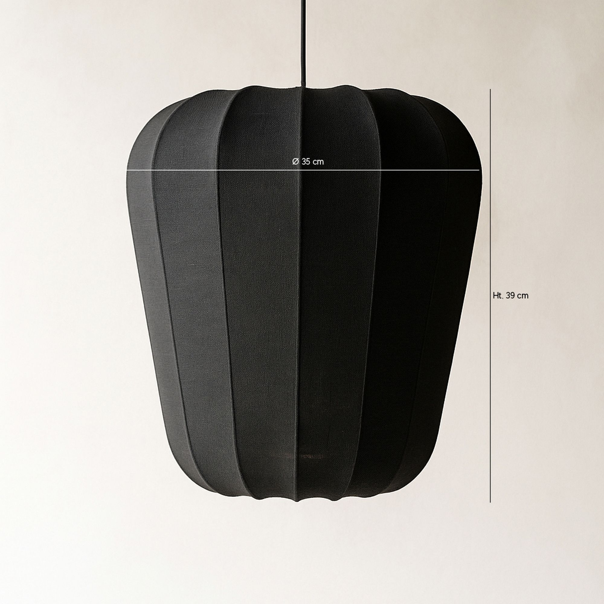 Suspension en coton noir et métal h39cm ALBA