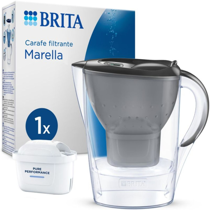 Carafe filtrante BRITA Marella graphite + 1 cartouche Maxtra Pro