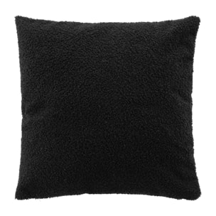 Coussin déhoussable en bouclette unie - Noir