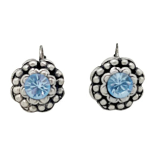 Pendiente ballestilla con cristal de Sw en azul