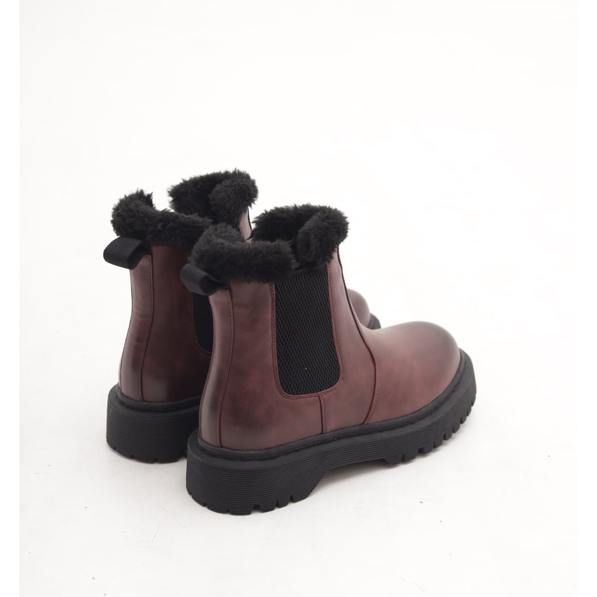 STIVALETTO CHELSEA BASSO FUR BORDEAUX