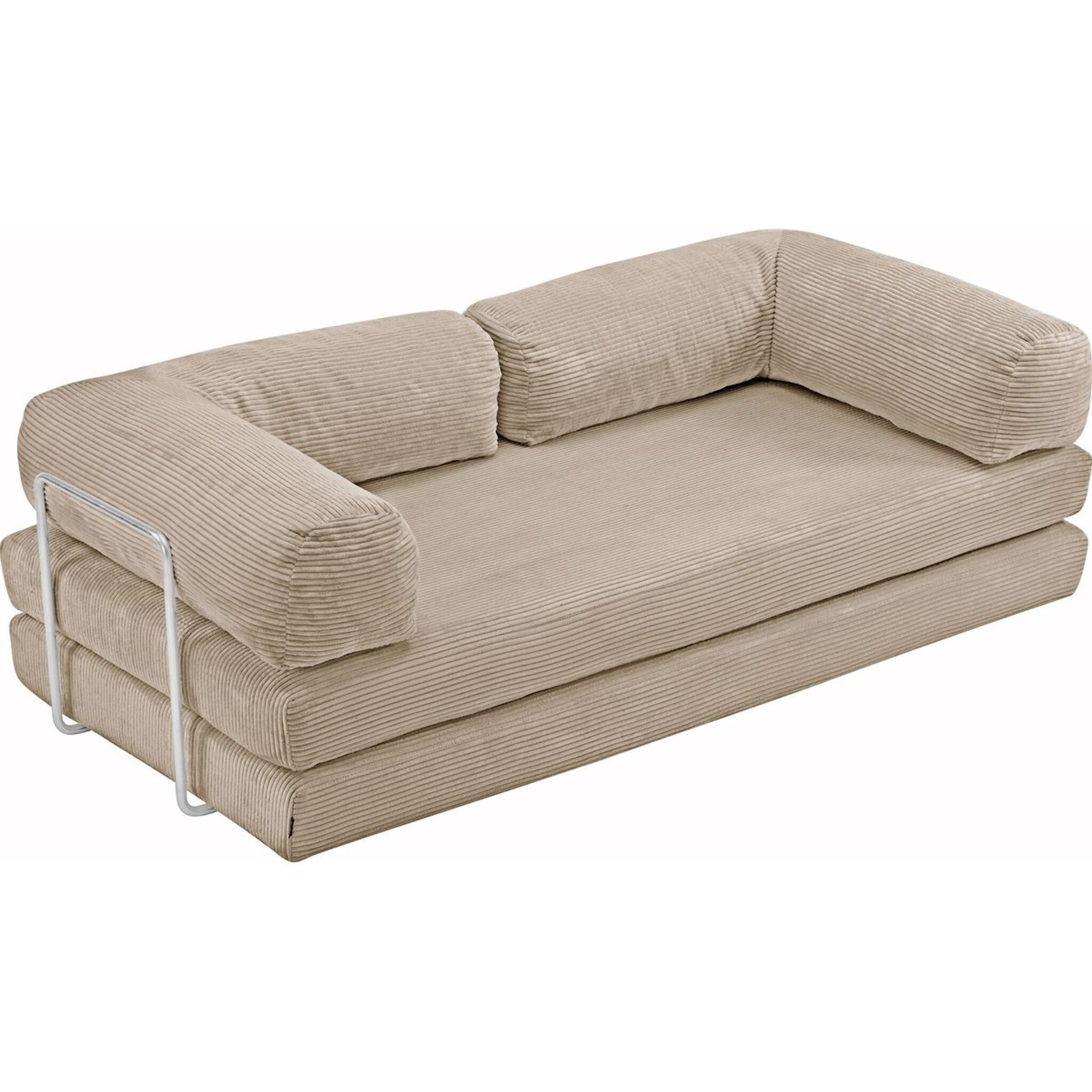 Canapé convertible compressé 3 places en velours côtelé - BUDDY