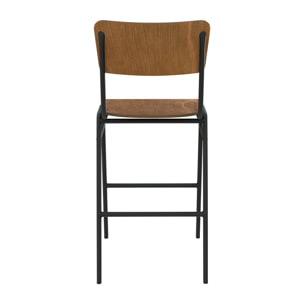 Lot de 2 chaises pour îlot central 66 cm en bois foncé - Clem