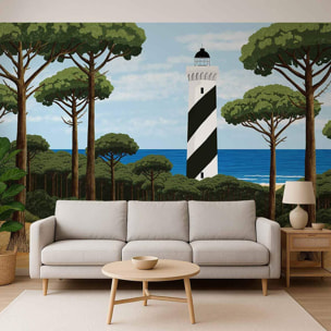 Papier peint panoramique Phare de contis  Intissé