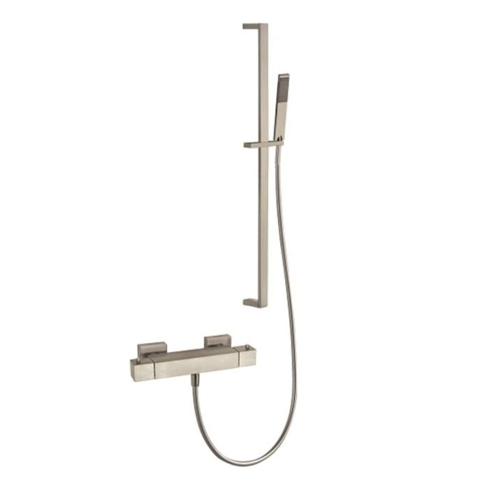 Robinet douche thermostatique avec ensemble douche Paini Dax Square Grey Acier