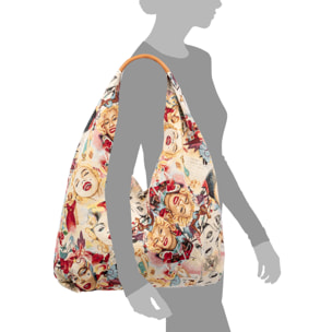 Banzi borsa shopper in cotone, con manico in pelle. Design esclusivo.