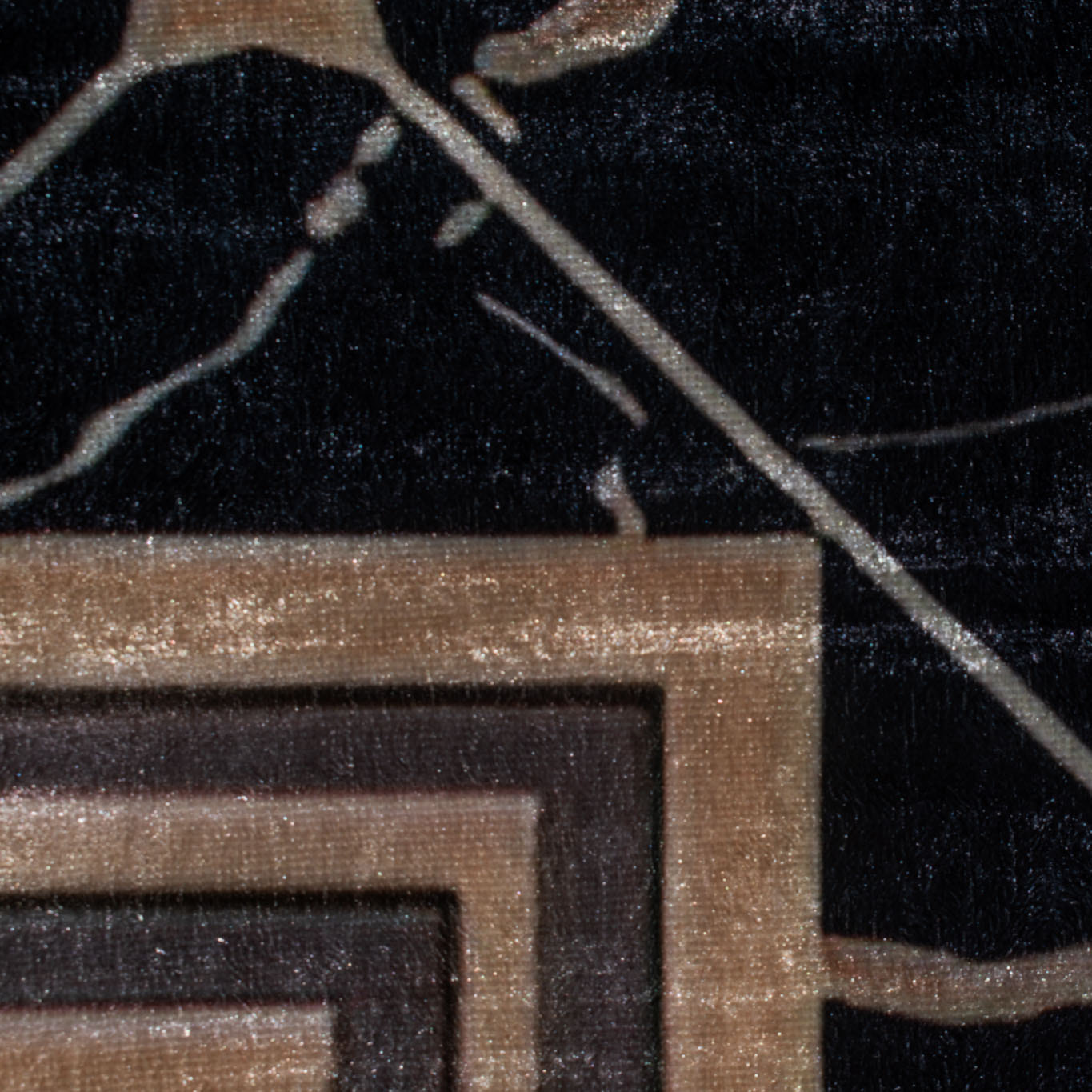 STAMPA - Tapis salon motif effet mabre antidérapant et lavable en machine à 30°C doré