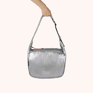 Bolso Hobo Minimalista en Poliamida Reciclada DEEP RECYCLED HOBO PLATA