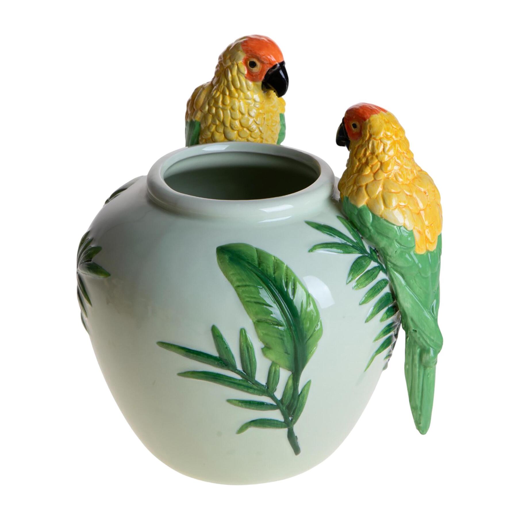 Vaso con pappagalli - 16xH20x6cm - Pezzi 1 - Bianchi Dino SpA
