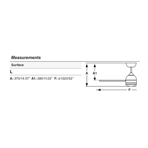 POROS L LED Ventilatore a soffitto  bianca