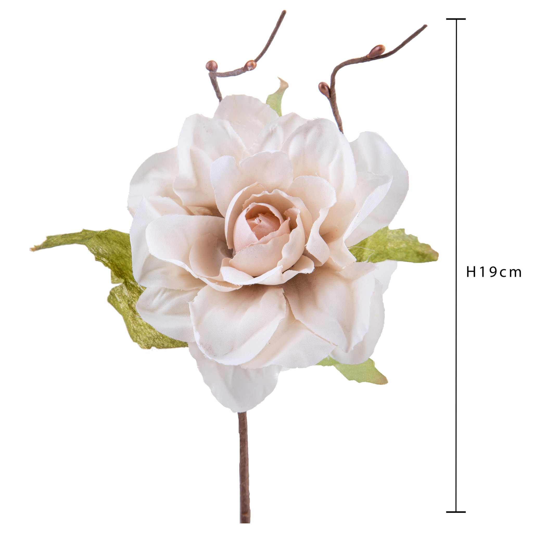 Pick Gardenia. Diametro 10 Cm - Pezzi 24 - 10X19X10cm - Colore: Bianco - Bianchi Dino - Fiori Artificiali