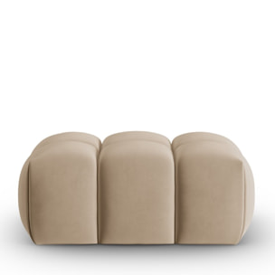 Pouf "Lorella" en velours le sable