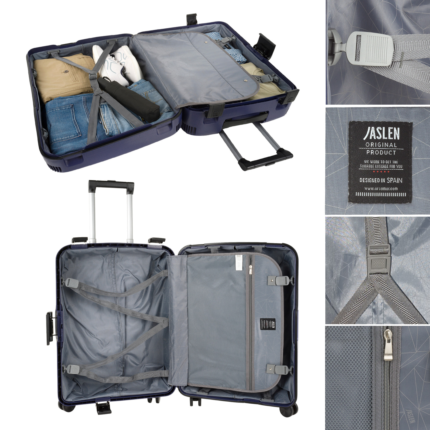 Maleta Pp Mediana Jaslen Orleans Azul Marino