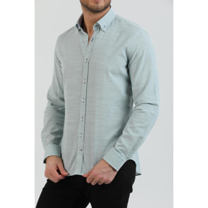 camicia uomo 1 bottone button down slim Armaturato Fantasia Verde Pistacchio