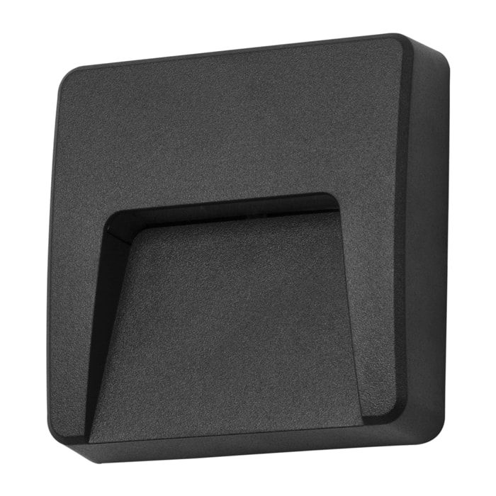 Forlight Aplique Ip65 Grove Opaque Square Led 2,6W 4000K Negro 89Lm