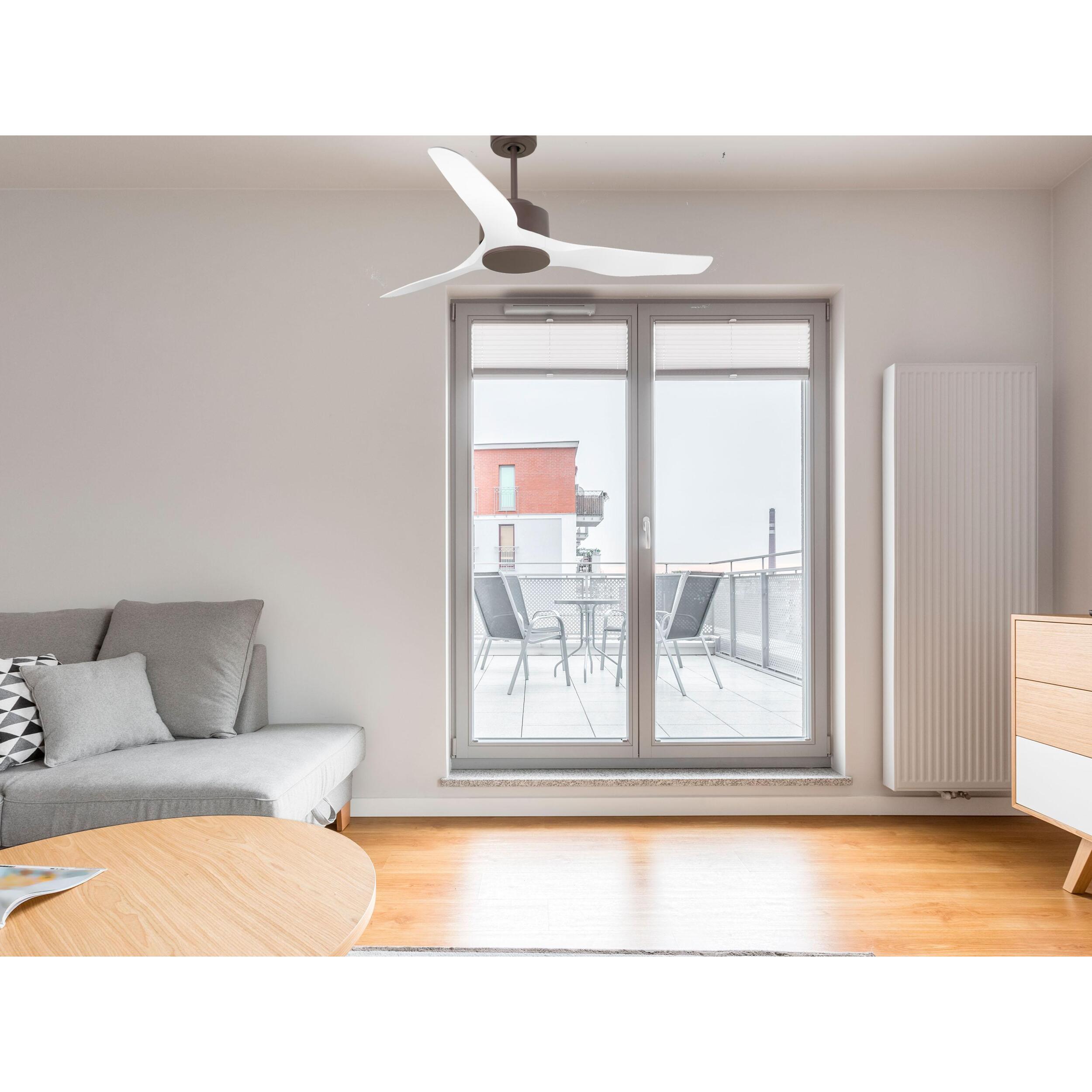Ventilateur de plafond ø127 cm avec Wifi Réversible Hypersilence 40   W Chocolat