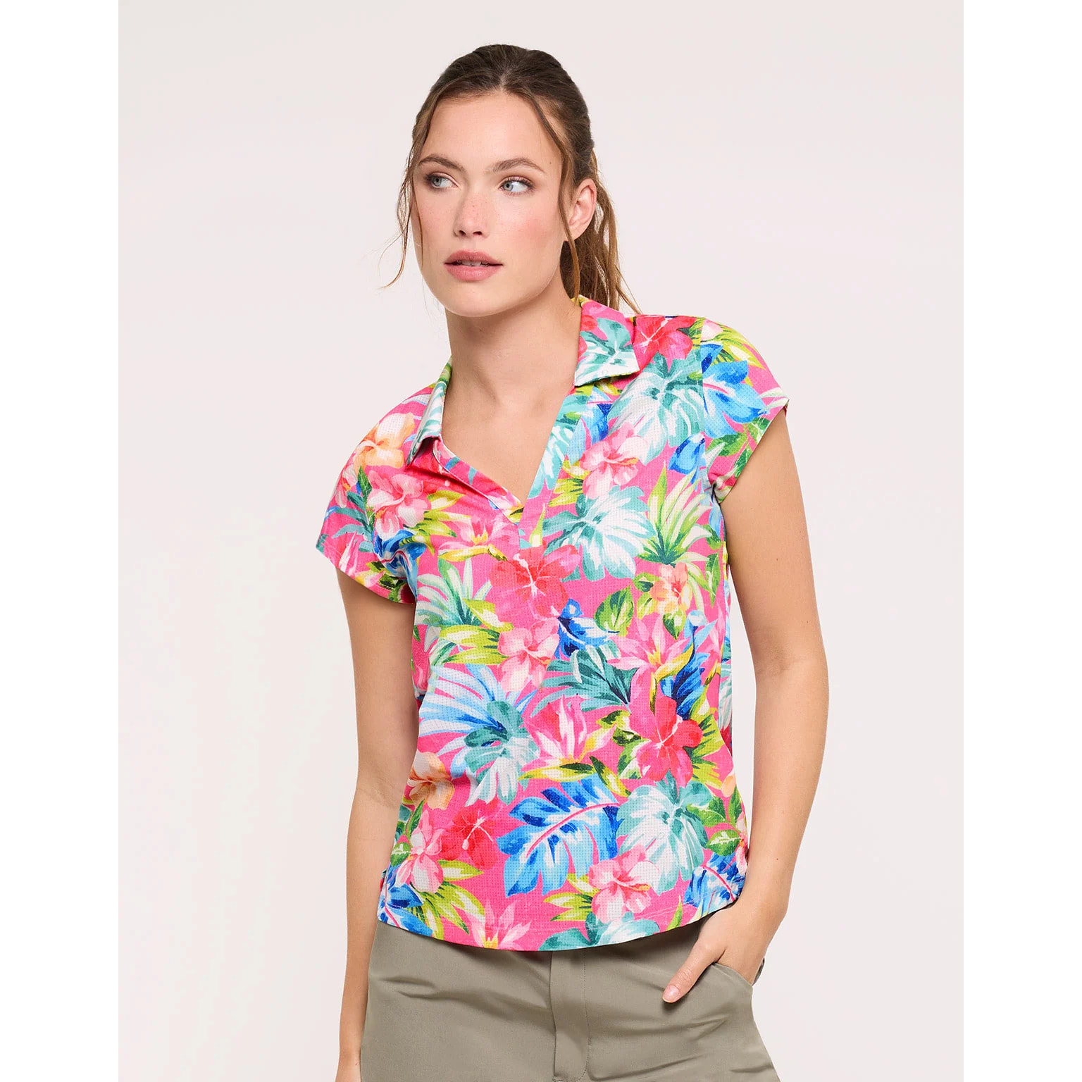 Camisa Manga Corta Rosa - Nery
