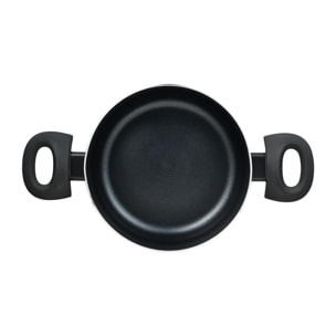 Cacerola con tapa en aluminio prensado, antiadherente, ideal para cocina diaria