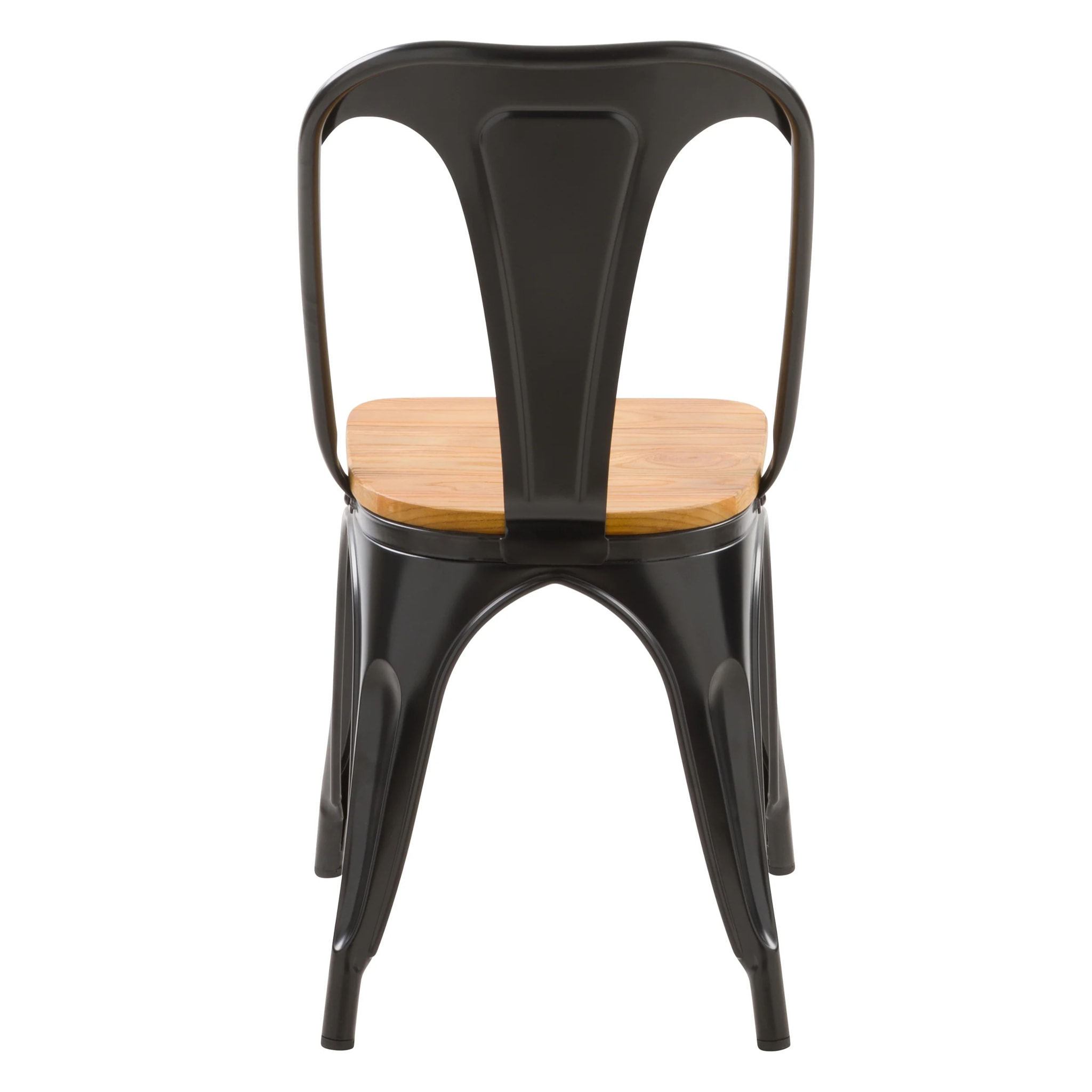 Lot de 2 chaises en métal noir et bois d'orme - Yoanna