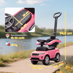 Porteur enfant voiture évolutif 2 en 1 licence Land Rover Discovery Sport effets sonores