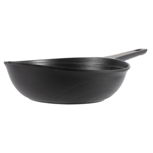 wok ø30cm en aluminio fundido color negro con revestimiento
