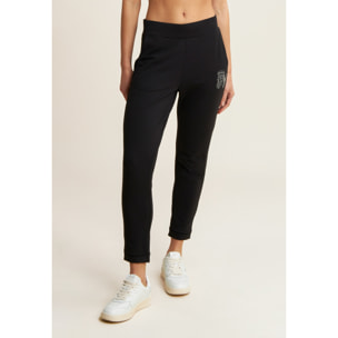 Pantaloni 7/8 con Risvolto e Strass