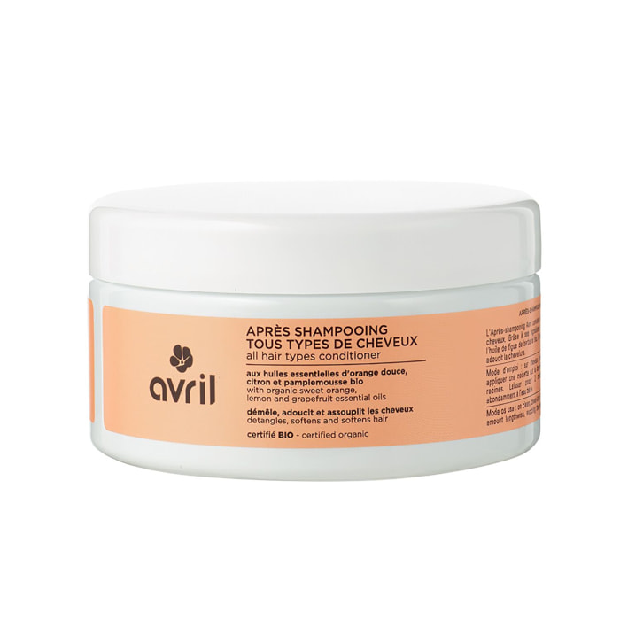Après-shampooing tous types de cheveux - Certifié bio