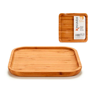 Bandeja de Bambú para aperitivos cuadrada pequeña. 20x20 cm