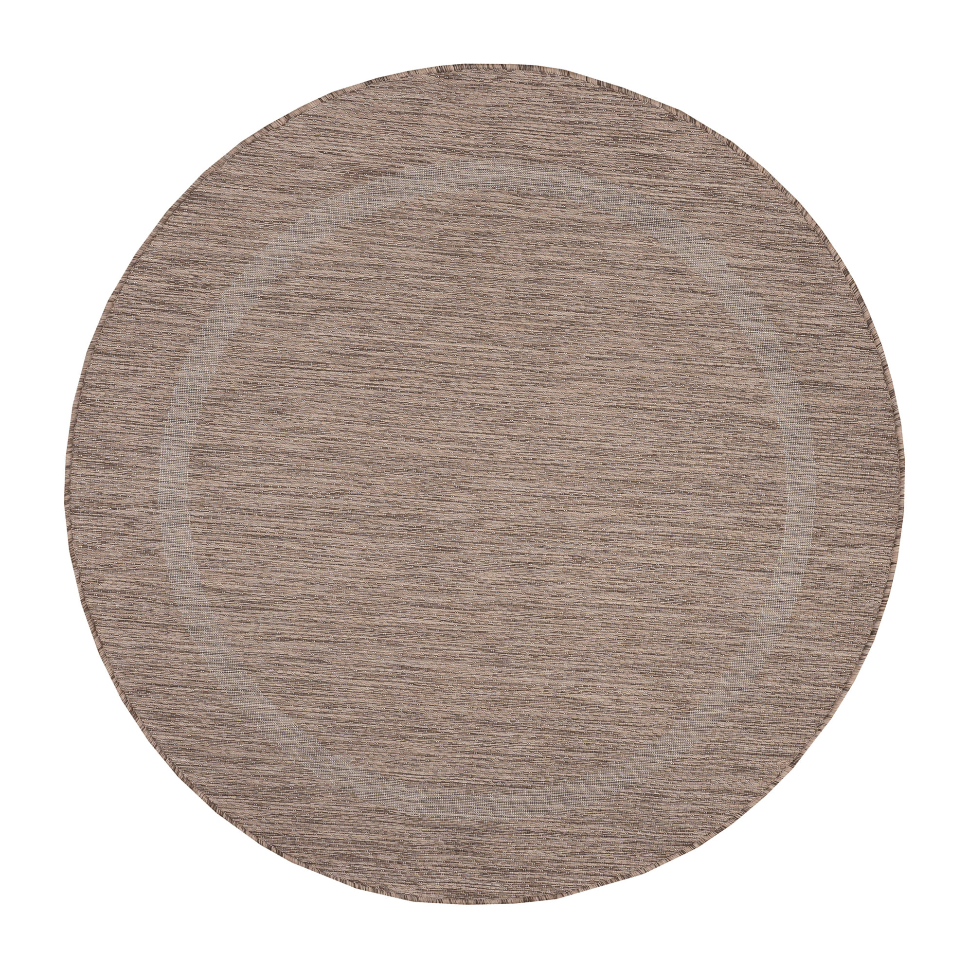 FARO - Tapis rond intérieur extérieur à motif Marron
