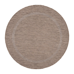 FARO - Tapis rond intérieur extérieur à motif Marron