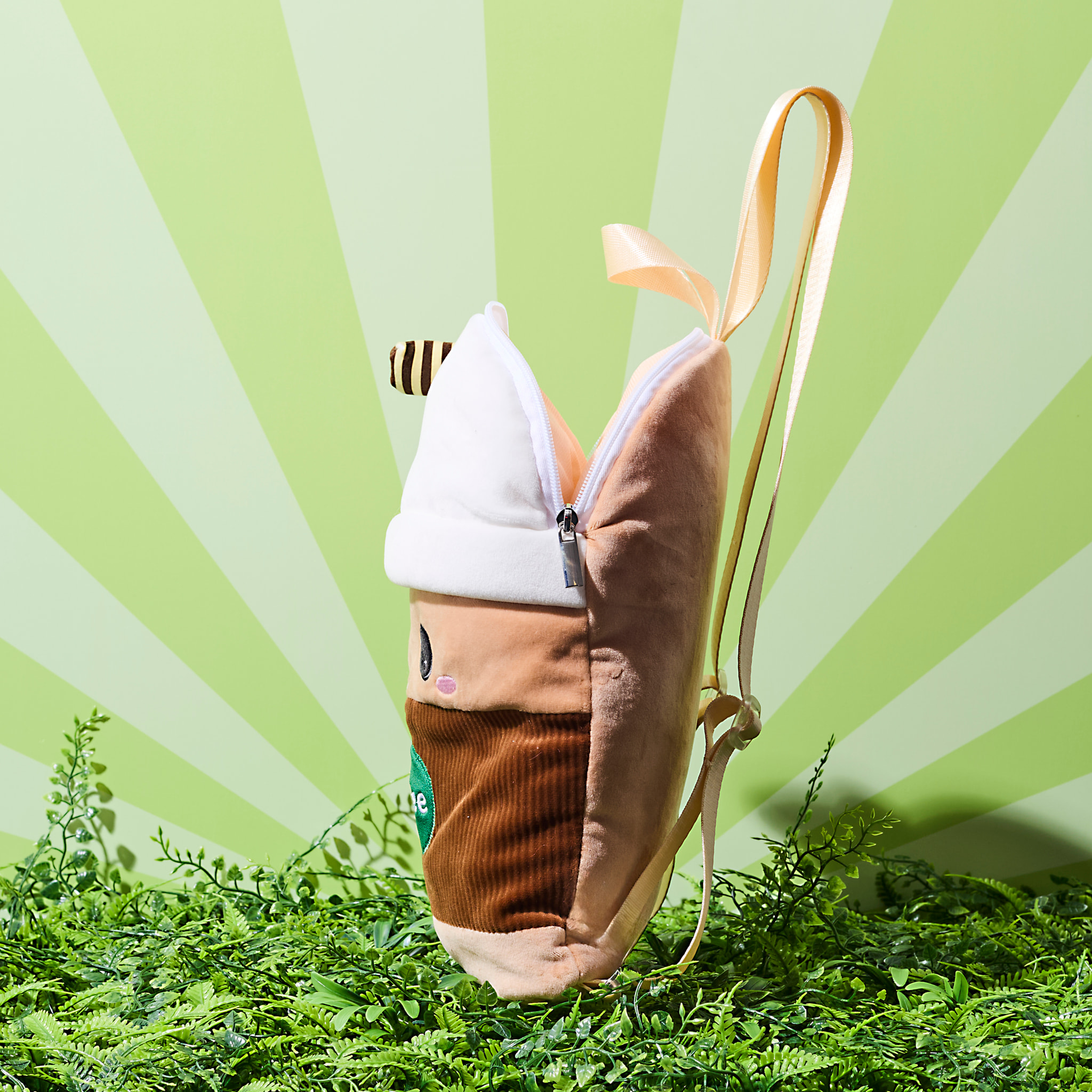 Peluche Bubble Tea Sac A Dos Marron