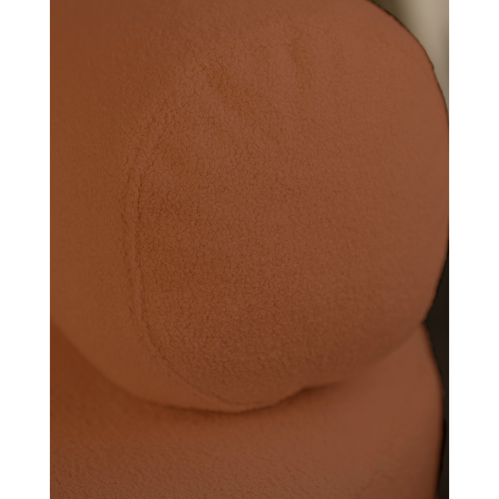 Fauteuil en bouclé rond couleur cuivre marron de 91x71cm Hauteur: 71 Longueur: 91 Largeur: 91