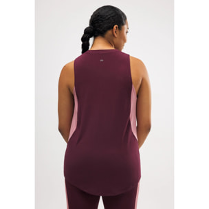 Maglietta sportiva senza maniche bordeaux