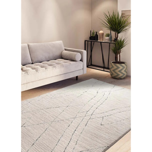 TURIN Alfombra bereber con relieve en blanco y negro, varias medidas disponibles